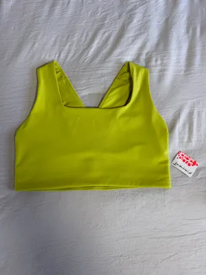 Free People Neon Yellow Racerback Sports Bra thumbnail 4