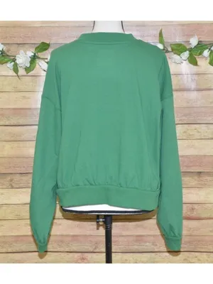 Latino Heritage Month Retro Look Green Cropped Sweatshirt Size XL Latina Fuerte thumbnail 4