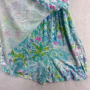 Lilly Pulitzer Women XXS Blue Tropical Beach Print‎ Skort Romper Style 001915 thumbnail 6