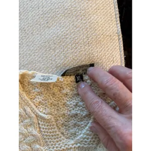 Blarney Woolen Mills Cable Knit Pullover Sweater Merino Wool Cream Women's XL thumbnail 6