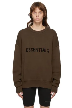 Essentials Brown Knitted Crewneck thumbnail 3
