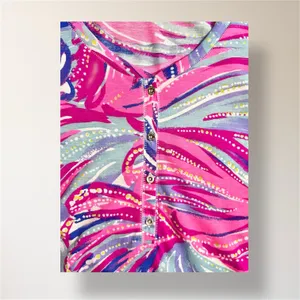 Lilly Pulitzer Sorella Oh My Guava Pink Pima Cotton Long Sleeve Top M‎ thumbnail 4