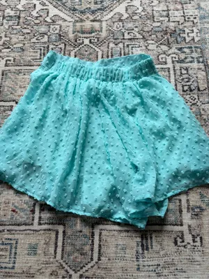 Lucy in the Sky Aqua Green Flowy Shorts Elastic Waist Lined Textured Lightweight Women’s XS/S thumbnail 3