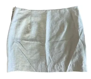 H&M Women's 6 Linen Blend‎ Beige Linen Blend Breathable Comfortable Mini Skirt thumbnail 1