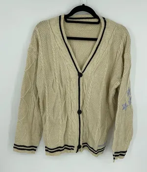 Women's Cardigan Star Embroidery Knit Open Front Cardigan V‎ Neck Long Sleeve thumbnail 1
