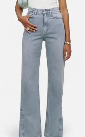 Reformation Wilder Sloan Wash High Rise Wide Leg Slit Hem Jeans – Sz 29 thumbnail 1