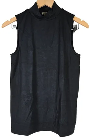 J. Crew Womens Sleeveless Mockneck Top Black BS206 Size M Stretch Knit‎ thumbnail 1