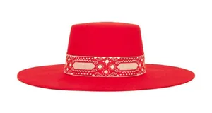Lack of Color Hat The Sierra Boater Hat in Ruby Red thumbnail 2