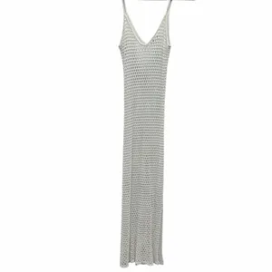 Aquavita White Open Mesh Net Midi Slit Coverup Dress Womens Small thumbnail 6
