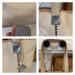 Brighton pebbled beige leather mini tote style D880415 casual everyday use thumbnail 6