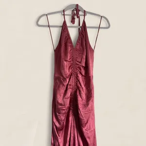 ASTR The Label Toledo Ruched Halter Midi Dress Mauve Satin Romantic thumbnail 4