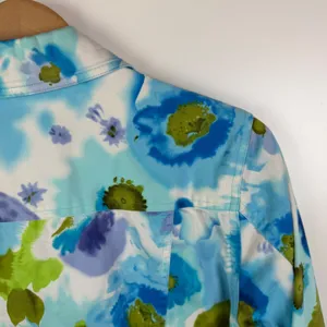 Coldwater‎ Creek Watercolor Floral Jacket Medium Artsy Button Up Colorful Bright thumbnail 3