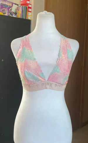 Women's PINK Victoria's Secret Bralette L Pink Green thumbnail 1