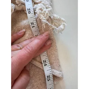 Anthropologie Knitted & Knotted Cardigan Wool‎ Sz S Beige Crochet Fringe Boho thumbnail 11