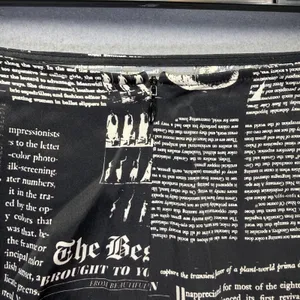 Reformation Black White Silk Newspaper Print Mini‎ Skirt The Best of Times XXS thumbnail 8