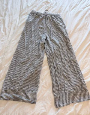 Blue and white stripped flowy pants Size M thumbnail 2