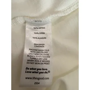 Life is Good Womens Crusher Tee White American Flag Heart Graphic T-Shirt Size M thumbnail 7