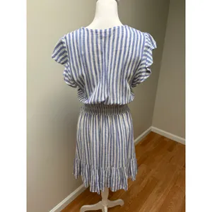 Rails Tara Boracay Stripe Mini Dress Blue White Tired Ruffle Summer Women Small thumbnail 10
