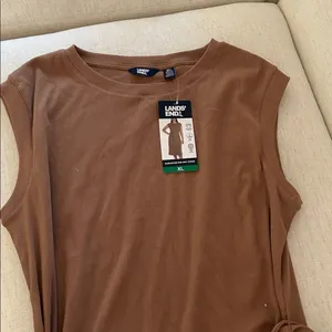 Lands' End Women's Sleeveless Rib Knit Dress in brown, Size XL, NWT thumbnail 3