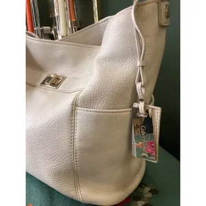 Calvin Klein White Pebbled Faux Leather with Scarf and‎ Charm thumbnail 2