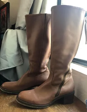 Lucky Brand Tall Brown Leather Zip-Back Over-the-Knee Boots thumbnail 1