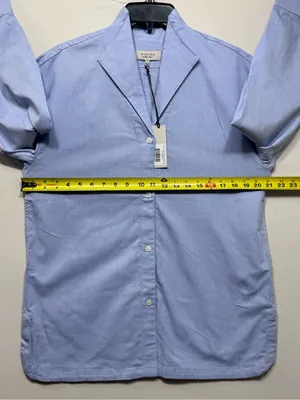 Martha Stewart women’s the relaxed classic fit Light Blue Button-Down Shirt NWT thumbnail 3