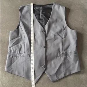 Women’s Gray Slim Fit 3 Piece Formal Tuxedo Suit Satin Peak Lapel Size XL NWT thumbnail 8