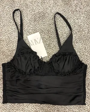 Zara Drape Satin Effect Top thumbnail 1
