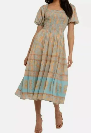 Free People Spell & The Gypsy Juniper Shirred Midi Dress thumbnail 5