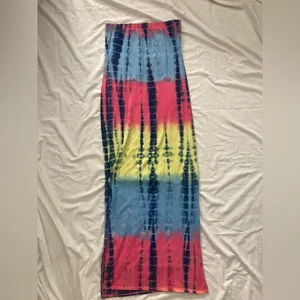 Heart & Hips Bodycon Tie-Dye Maxi Tube Dress Size Large thumbnail 5