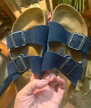 Birkenstock Navy Suede Arizona Double Strap Sandals thumbnail 1