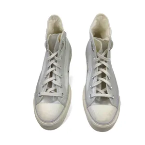 Converse Shoes Womens 9 CTAS Lift Platform‎ Metallic Silver Sneakers 571082C thumbnail 5