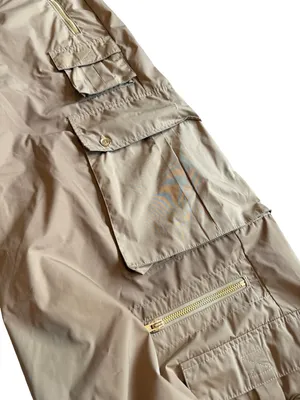 Cynthia Rowley Relaxed Nylon Cargo Pants Tan Khaki Loose Relaxed Fit Size 10 thumbnail 9