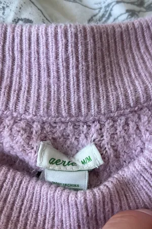 Aerie Oversized Waffle Crew Sweater thumbnail 4