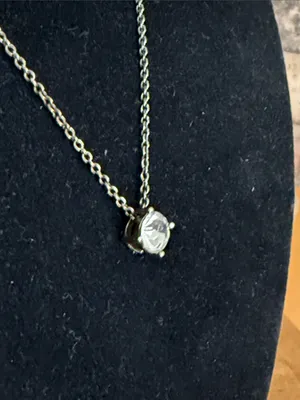 Vintage CZ solitaire pendant necklace thumbnail 5