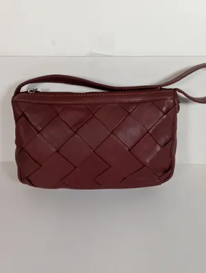 Hobo Woven Leather Shoulder Bag Purse Tazzel Zip thumbnail 2