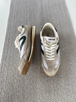 Vintage 90s Tretorn Rawlings Green and White Suede Leather Sneakers Size 7 thumbnail 8