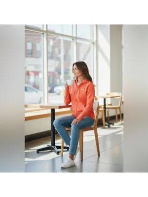 Under‎ Armour Orange Full-Zip Hoodie Sweatshirt thumbnail 2