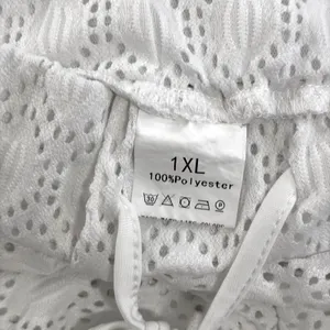 White Eyelet Lace 2 Piece Button Down Shirt & Shorts 1XL Swim Cover‎ Up Set thumbnail 10