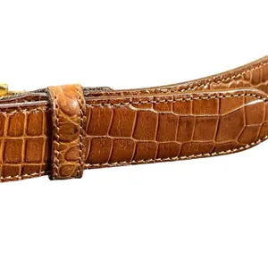 Talbots Made in Italy Brown Croc Embossed Genuine Leather Belt Women’s M Y2K VTG thumbnail 2