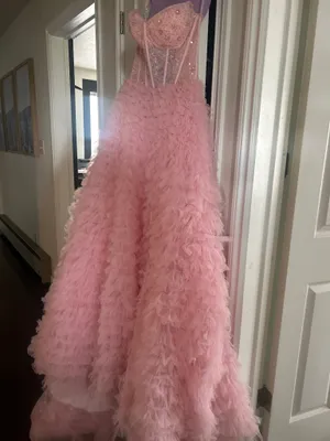 Sherri Hill Prom Dress Pink Strapless thumbnail 2