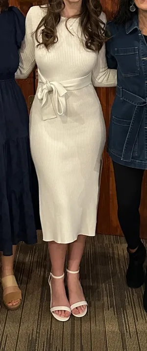White Midi Sweater Dress thumbnail 3