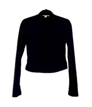 And Now This Womens Sheer Turtle Neck Cropped Top thumbnail 1