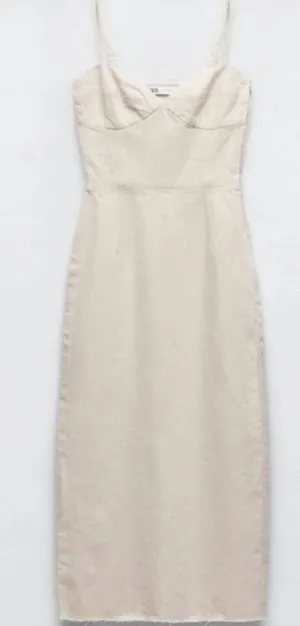 ZARA Dress Denim White thumbnail 1