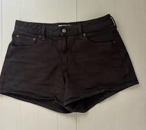 Abercrombie Mid Rise A-Line Brown Jean Shorts (Curve Love) thumbnail 1