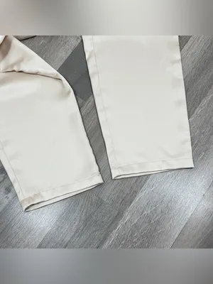 Bailey 44 Satin Cargo Pants Trousers Cream Medium High Waist Ankle Tapered thumbnail 5