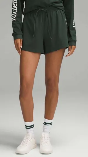 Lululemon Lightweight High-Rise Relaxed Short 3" *Long Liner Legacy Green White thumbnail 1