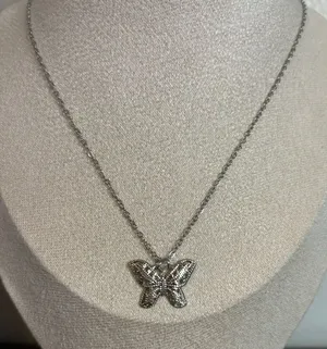Handmade Silver Butterfly Necklace thumbnail 1
