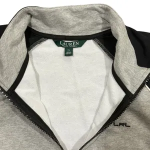 Lauren Ralph Lauren LRL Full‎ Zip Track Jacket Sweatshirt Grey Black Womens XL thumbnail 4