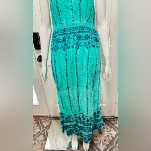 RAGA Maxi Tiered Floral Dress Somewhere in Paradise Turquoise Boho Festival A1 thumbnail 8
